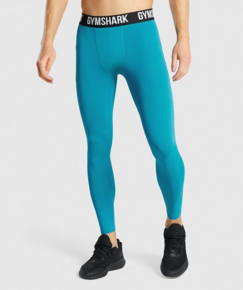 Men's Gymshark Element Baselayer Leggings Turquoise | NZ 3ZIYEA